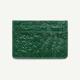 Jade Green shishi embossed card holder, front