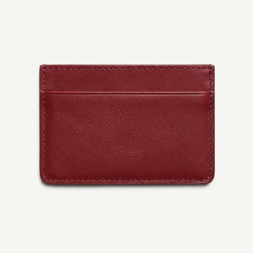 Oxblood shishi embossed card holder, back