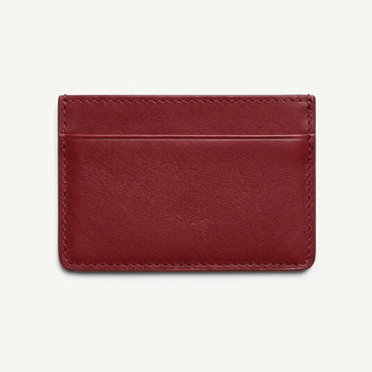 Oxblood shishi embossed card holder, back