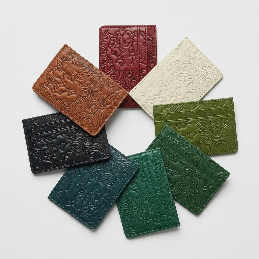 Shishi embossed card holders, the eight colours