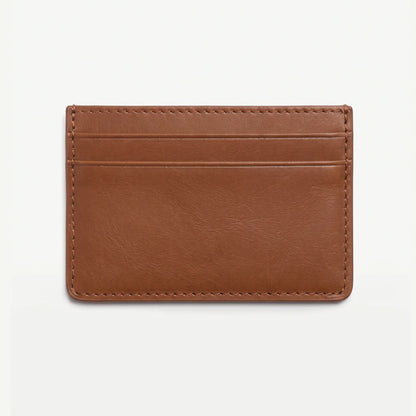 Saddle Brown shishi embossed card holder, back