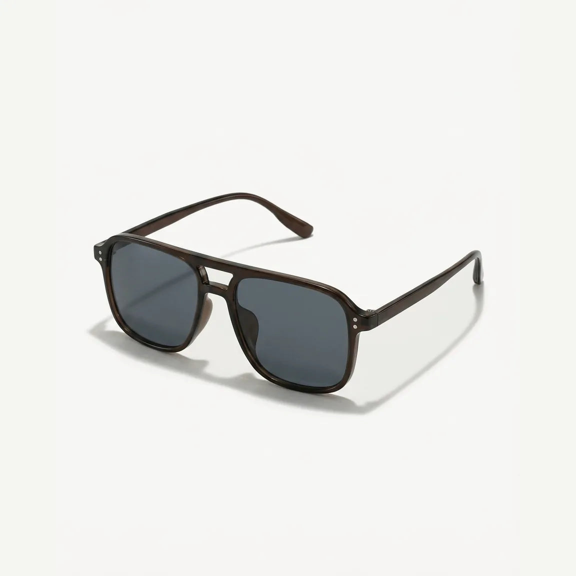 Mesa Aviator sunglasses in Espresso, three-quarter view from above