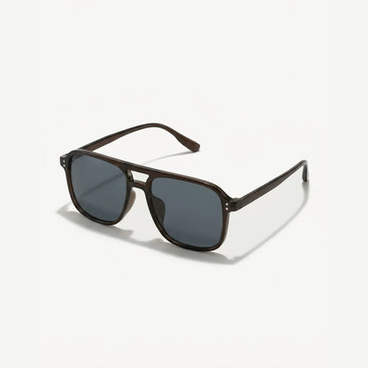 Mesa Aviator sunglasses in Espresso, three-quarter view from above