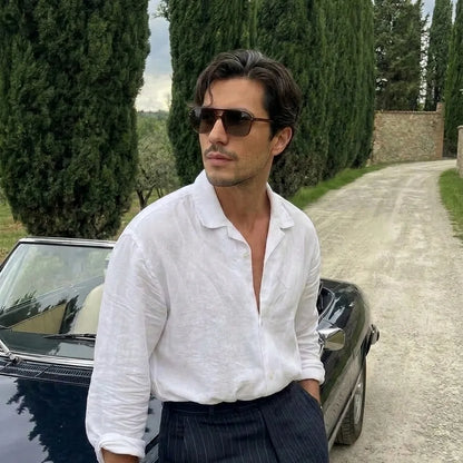 Young man wearing Mesa Aviator sunglasses in Espresso