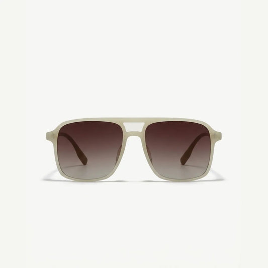 Mesa Aviator sunglasses in Ivory, front view