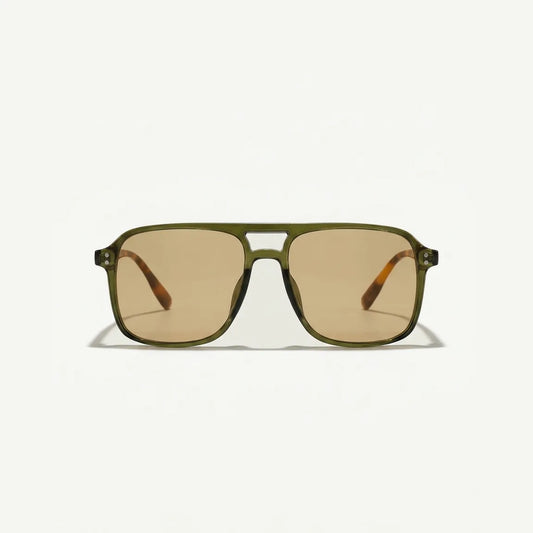 Mesa Aviator sunglasses in Moss Tortoise, front view
