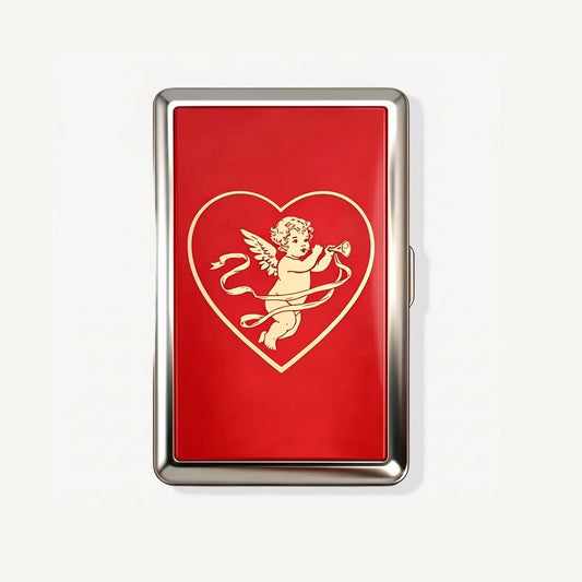 Cupids Mark tin card case, front
