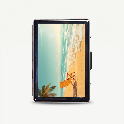 Deck Chair Days tin card case, front