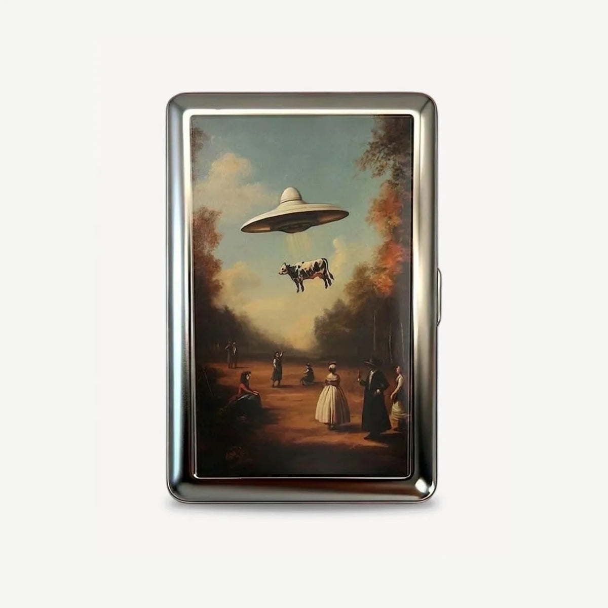 Pasture Visitor tin card case, front