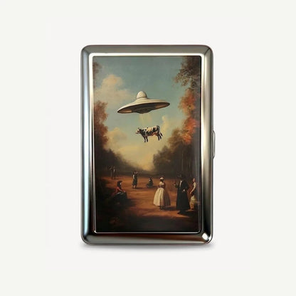 Pasture Visitor tin card case, front
