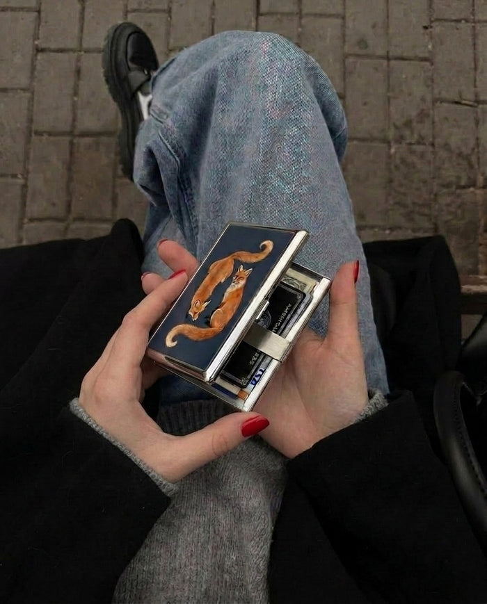 Tin card case in the wild — Fox Duet